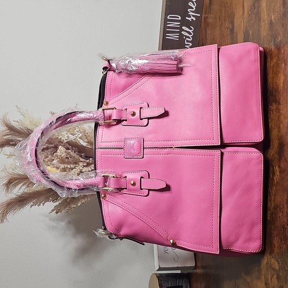 Dooney & Bourke Handbags - Dooney & Bourke Clayton Satchel Baby Pink